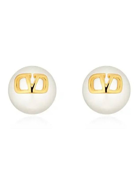 Garabini V logo pearl earrings - RED VALENTINO - BALAAN 2