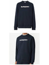 Logo Print Sweatshirt Navy - BURBERRY - BALAAN 5