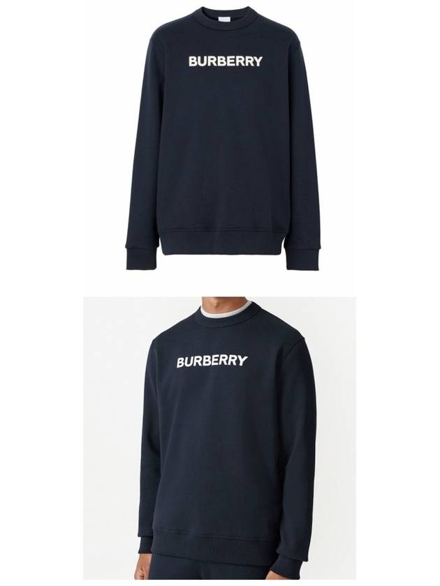 Logo Print Sweatshirt Navy - BURBERRY - BALAAN 5