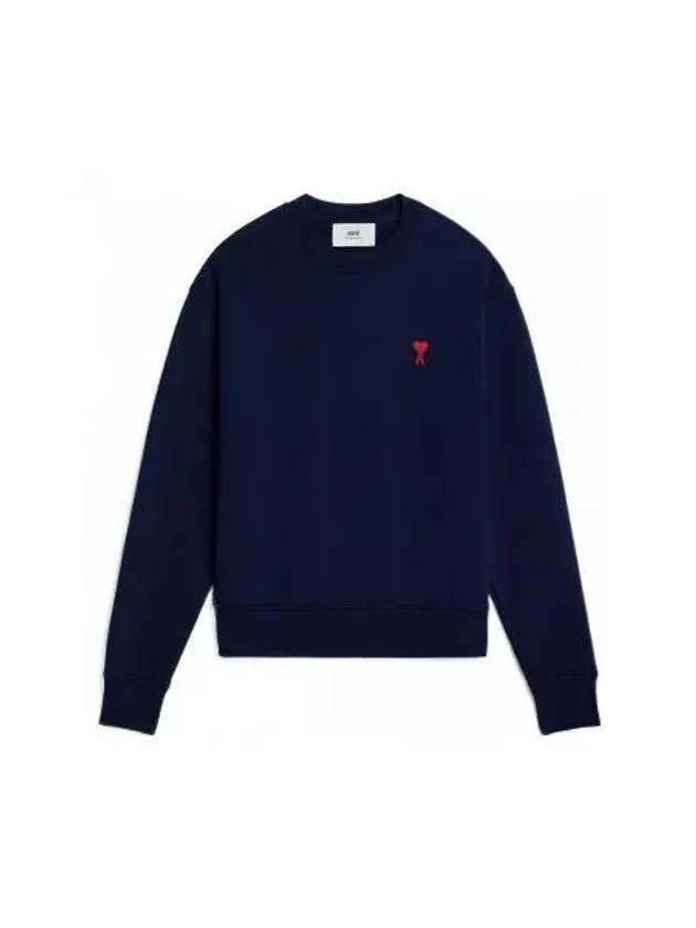 Small Heart Logo Sweatshirt Navy - AMI - BALAAN 2