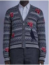 Thom Browne V neck cardigan in SHETLAND wool mohair MKC554AY1026998 B0031204513 - THOM BROWNE - BALAAN 1