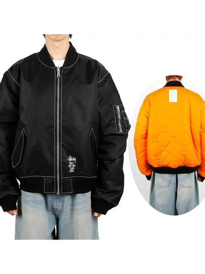 Built Reversible Bomber Jacket Black - STUSSY - BALAAN 2