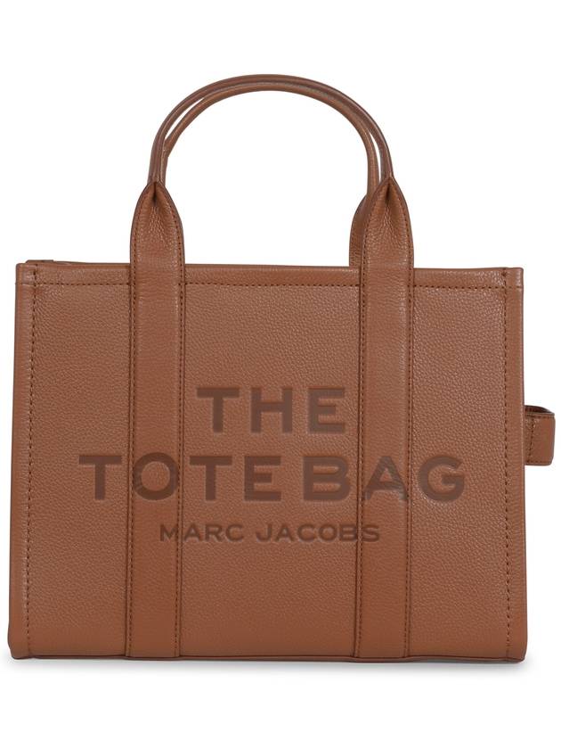 Logo Medium Leather Tote Bag Brown - MARC JACOBS - BALAAN 2