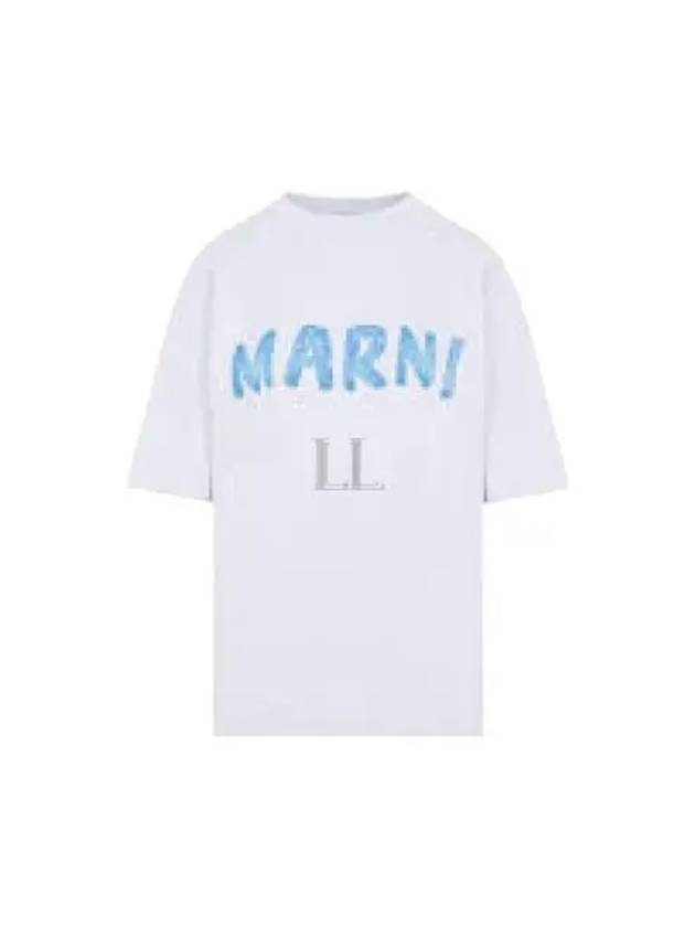 Logo Lettering Boxy Fit Short Sleeve T-Shirt White - MARNI - BALAAN 2