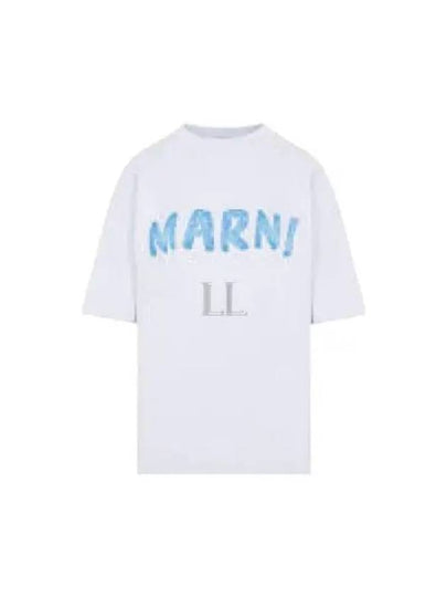 Logo Lettering Boxy Fit Short Sleeve T-Shirt White - MARNI - BALAAN 2