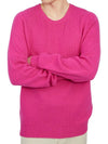 Crew Neck Lambswool Knit Top Pink - DRUMOHR - BALAAN 6