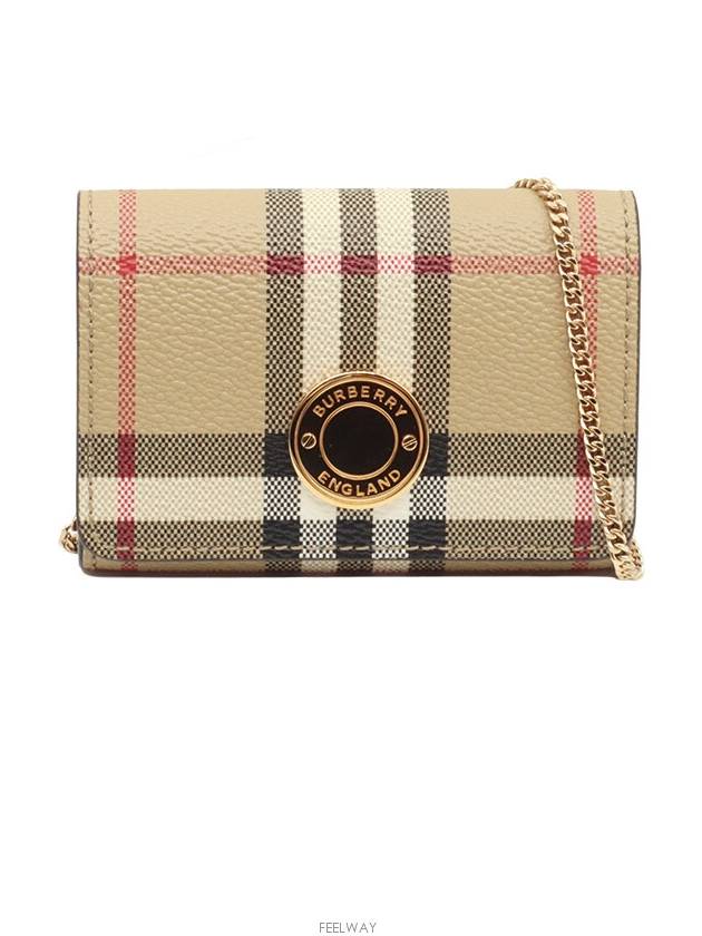 Archive Beige Vintage Check Gold Detachable WOC Cross Bag 80660571 - BURBERRY - BALAAN 1