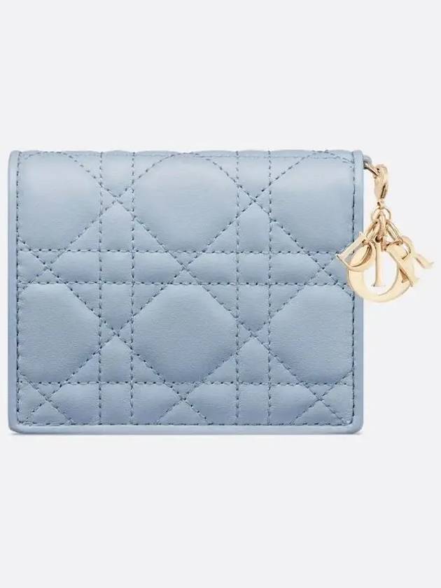 Lady Dior Gardenia Mini Half Wallet Blue - DIOR - BALAAN 6