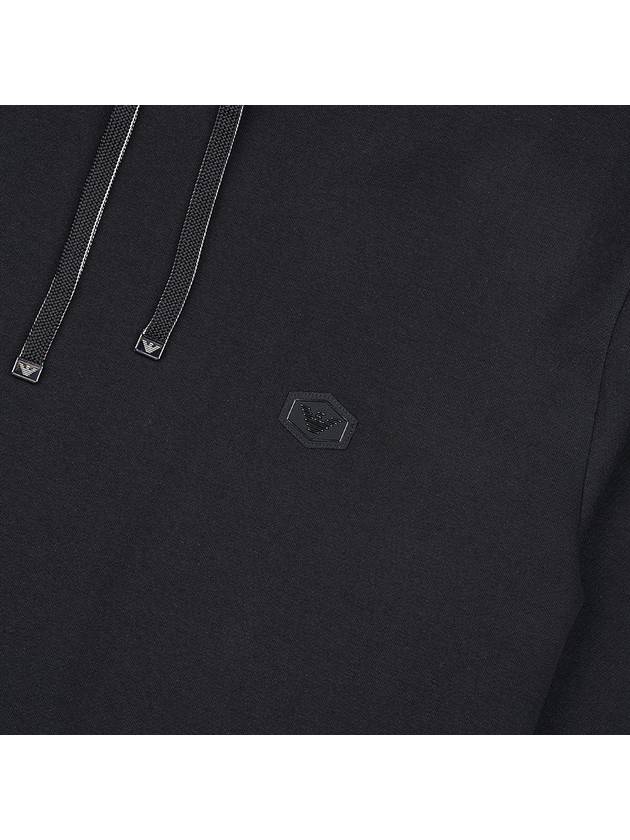 Logo Patch Cotton Blend Hoodie Black - EMPORIO ARMANI - BALAAN 7