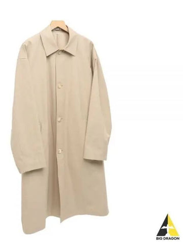 FINX HARD TWIST GABARDINE SOUTIEN COLLAR COAT A23SC01FB BEIGE CHAMBRAY - AURALEE - BALAAN 1