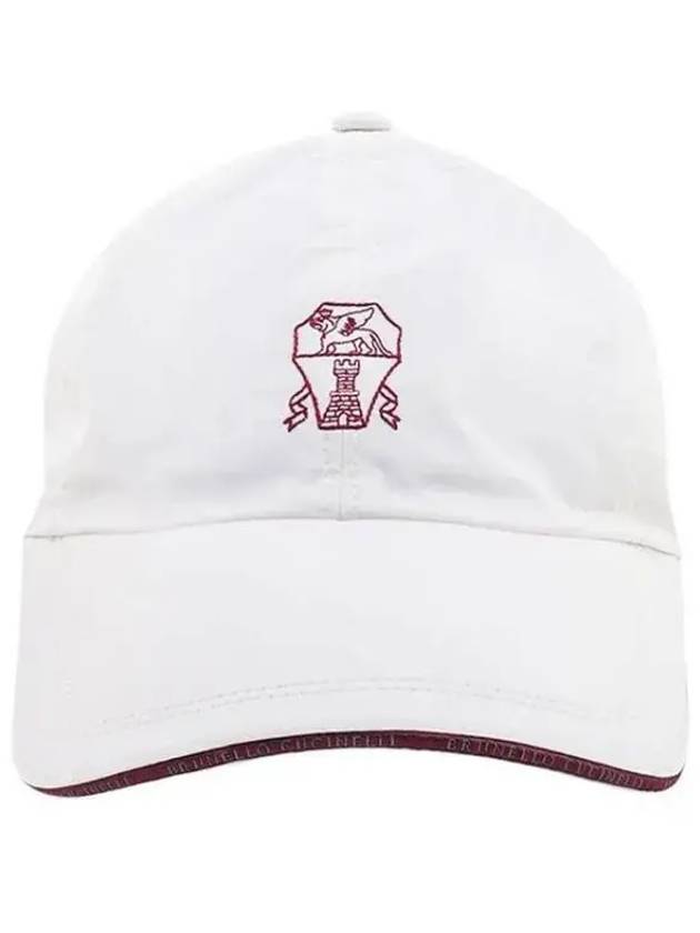 Embroidered Logo Curved Peak Ball Cap White - BRUNELLO CUCINELLI - BALAAN 2