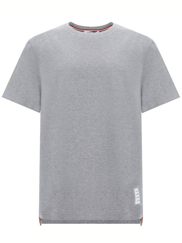 Men's Side Slit Relaxed Short Sleeve T-Shirt Light Grey - THOM BROWNE - BALAAN 2