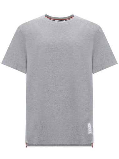 Men's Side Slit Relaxed Short Sleeve T-Shirt Light Grey - THOM BROWNE - BALAAN 2