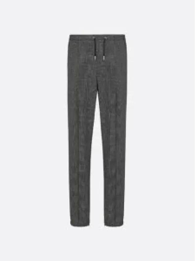 Micro Houndstooth Wool Track Pants Grey - DIOR - BALAAN 2