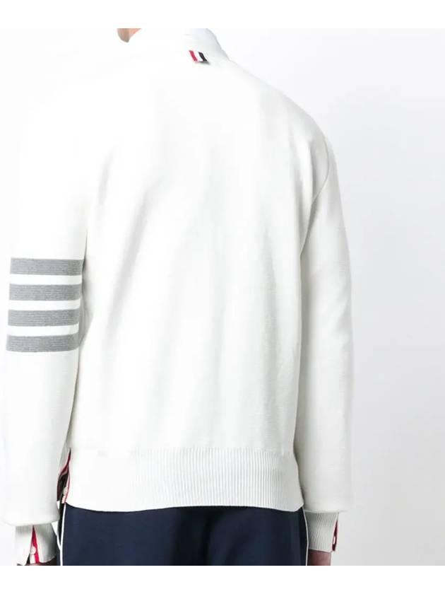 Milano Stitch 4 Bar Cardigan White - THOM BROWNE - BALAAN 5