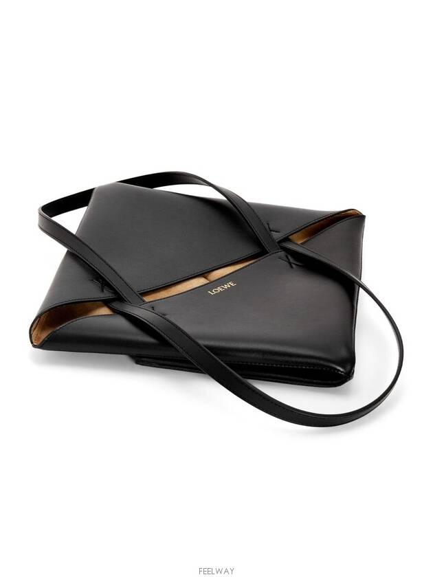 Puzzle Fold Medium Shiny Calfskin Tote Bag Black - LOEWE - BALAAN 9