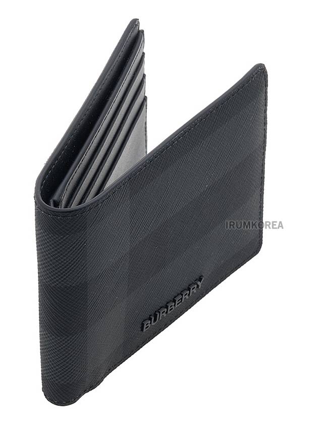 Check Polyurethane Bifold Wallet Black - BURBERRY - BALAAN 3