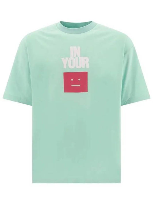 In Your Face Short Sleeve T-Shirt Soft Green - ACNE STUDIOS - BALAAN 2