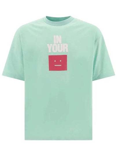 In Your Face Short Sleeve T-Shirt Soft Green - ACNE STUDIOS - BALAAN 2