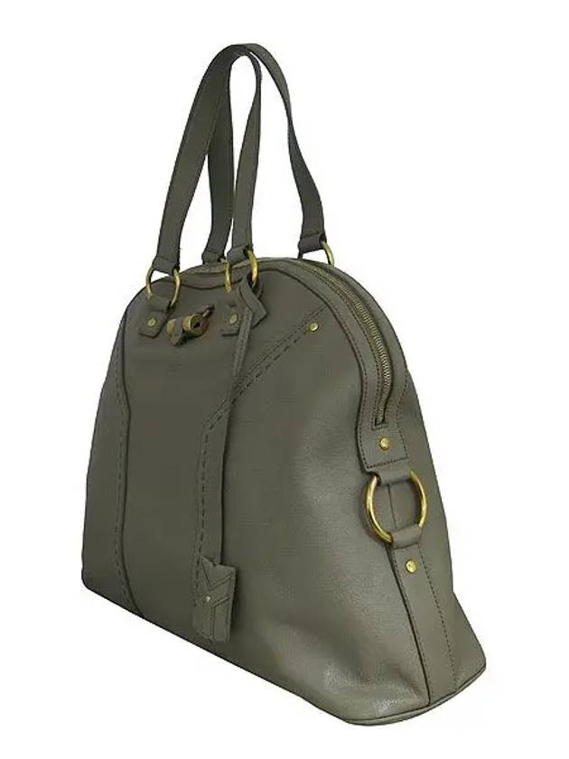 YSL Yip 153959 Gray Leather Gold Muse Overlarge Tote Bag - SAINT LAURENT - BALAAN 2