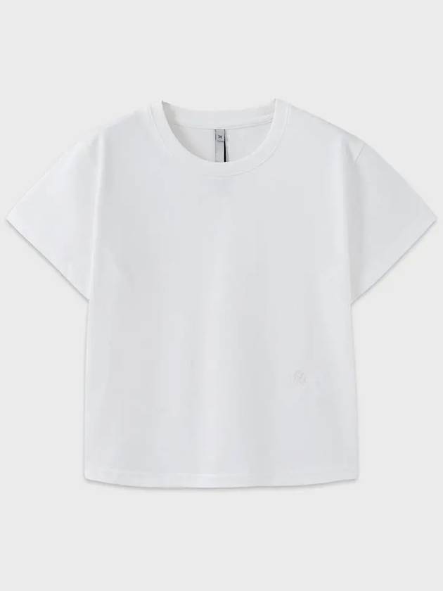 Pre-order delivery June 3rd Supima Cotton Luxe Crop T-Shirt White - NOIRER FOR WOMEN - BALAAN 3