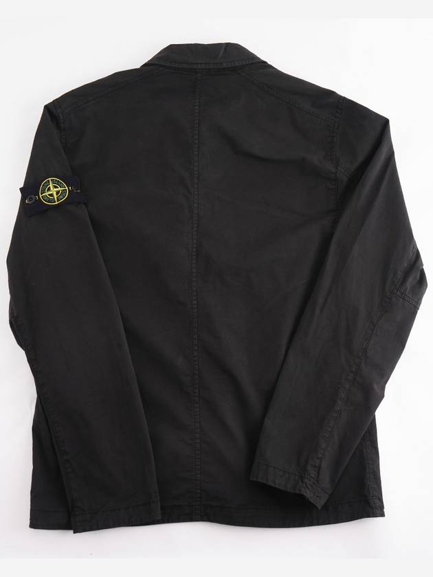 Stretch Cotton Gabardine Overshirt Jacket Black - STONE ISLAND - BALAAN 3