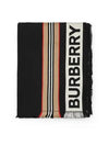 Icon Stripe Logo Scarf Black - BURBERRY - BALAAN 3