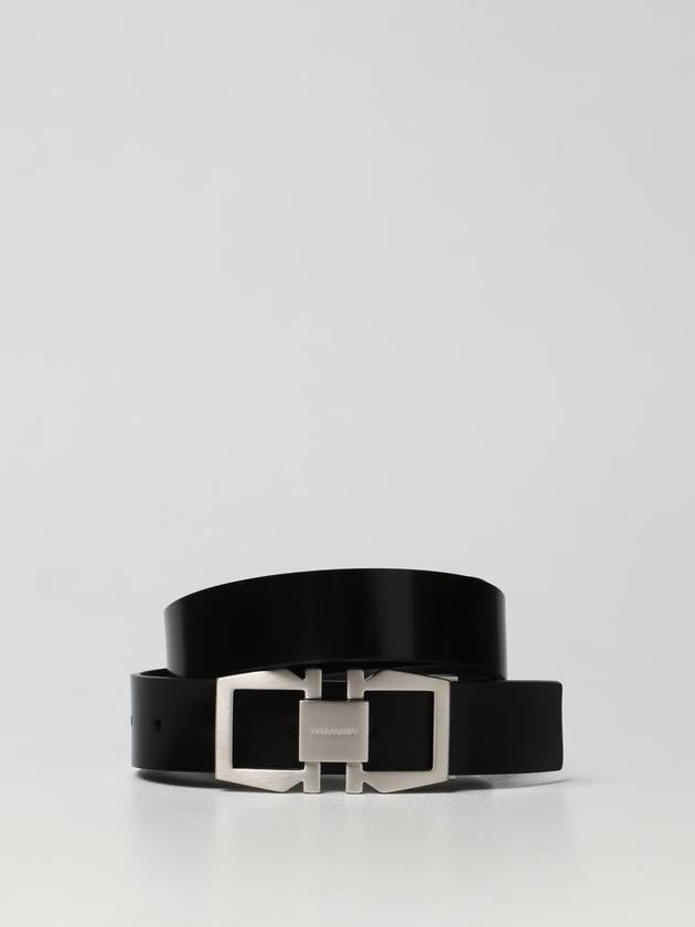 Reversible Gancini Leather Belt Black - SALVATORE FERRAGAMO - BALAAN 2