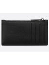 Oblique Jacquard Zipper Card Wallet Black Beige - DIOR - BALAAN 3