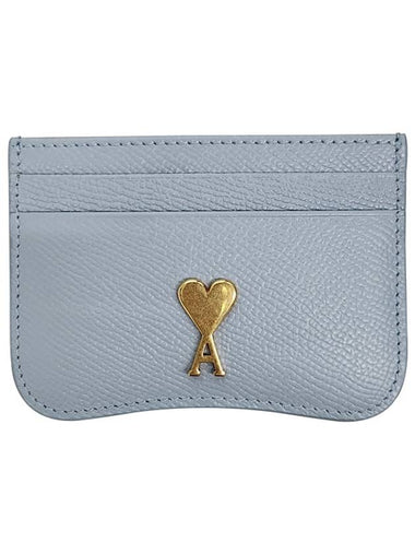 Heart Logo PARIS Card Holder Wallet Clay Blue Brass USL104 AL0036 4022 - AMI - BALAAN 1