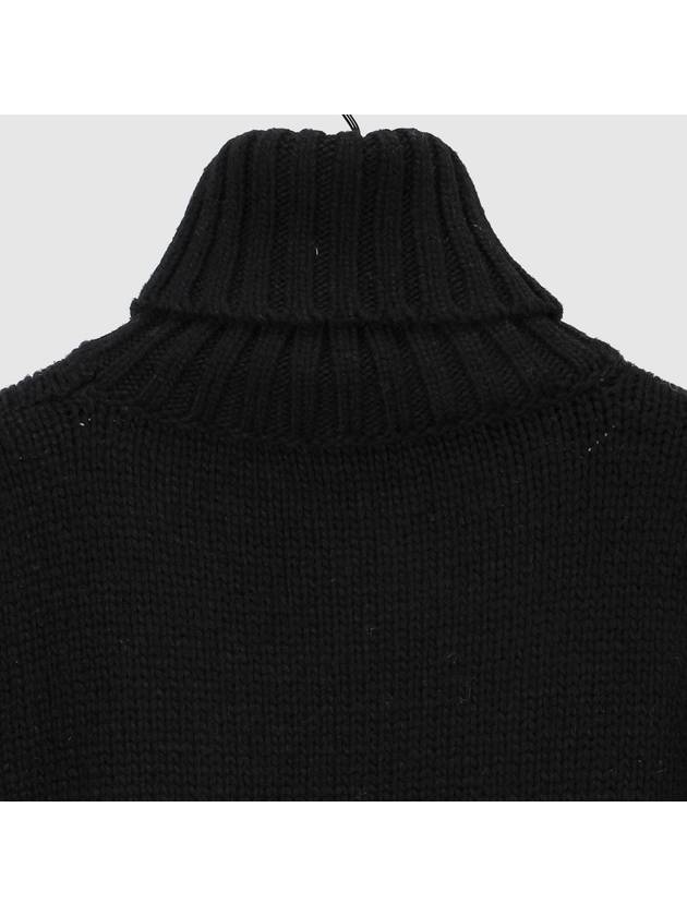 jacquard logo wool blend knit turtleneck black - OFF WHITE - BALAAN 5