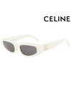 Eyewear Triomphe Cat Eye Sunglasses Shiny White - CELINE - BALAAN 3