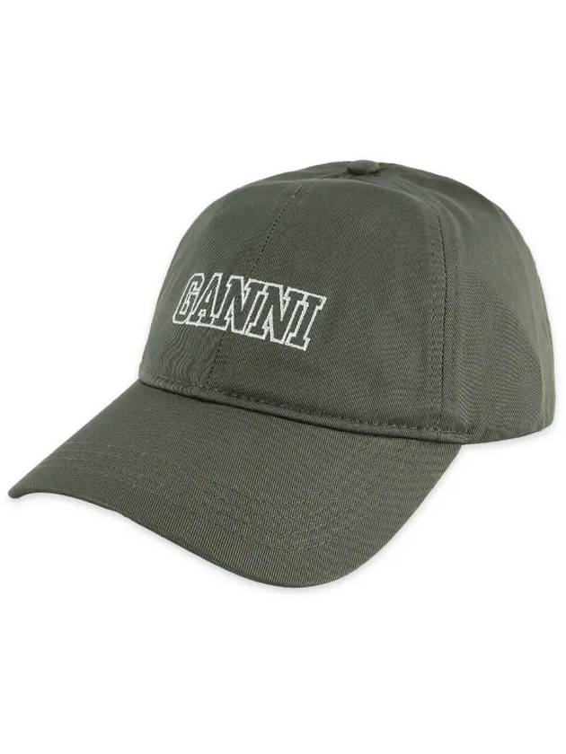 Embroid Logo Ball Cap Green - GANNI - BALAAN 3