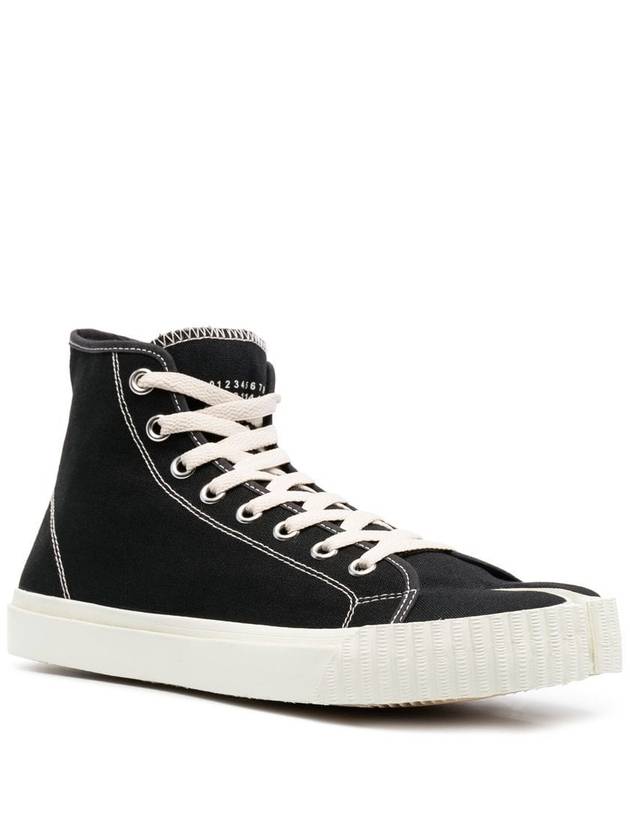 Tabi Split Toe High Top Sneakers Black - MAISON MARGIELA - BALAAN 3