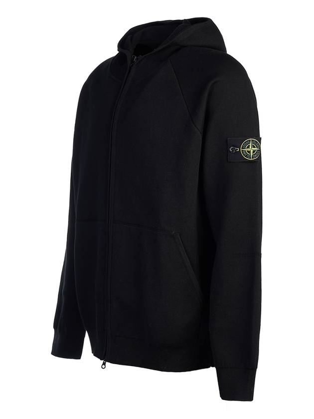 Wappen Patch Cotton Hooded Jacket Black - STONE ISLAND - BALAAN 3