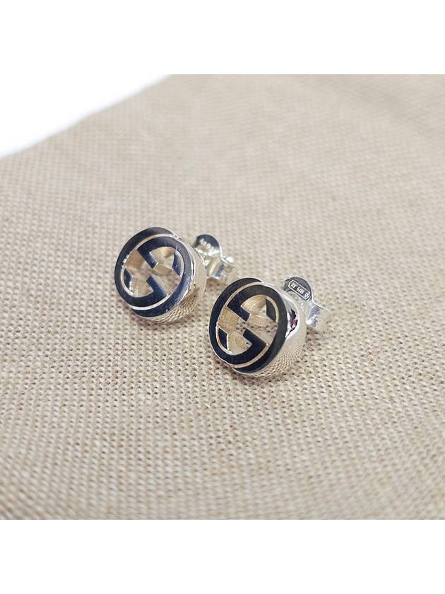 356289 925 Silver Interlocking Stud Earrings - GUCCI - BALAAN 2