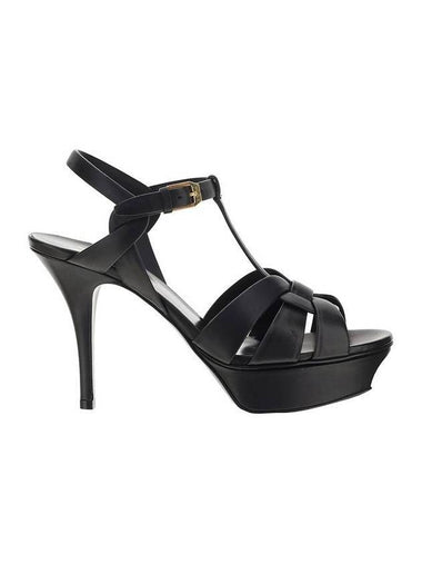 Tribute Platform Sandals Heel Black - SAINT LAURENT - BALAAN 1