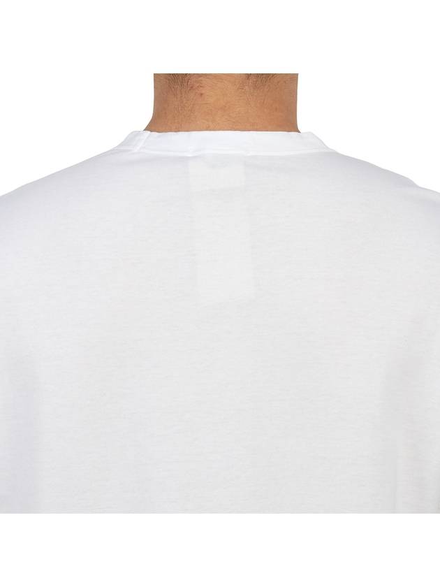 Men's Back Logo Label Cotton Short Sleeve T-Shirt White - TEN C - BALAAN 8