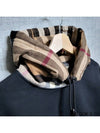 Check Hood Cotton Hoodie Black - BURBERRY - BALAAN 4