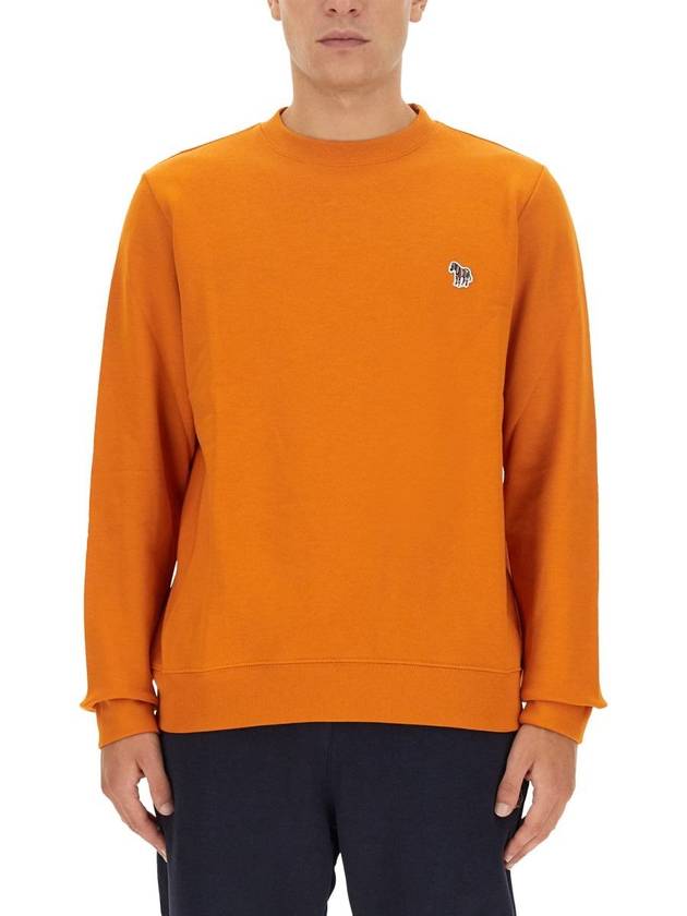 Men's Zebra Logo Organic Cotton Sweatshirt Orange - PAUL SMITH - BALAAN 2