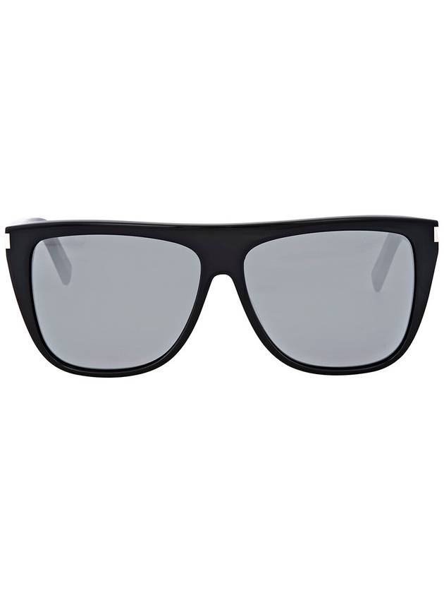 Saint Laurent Grey Mirror Rectangular Unisex Sunglasses SL 1 001 59 - SAINT LAURENT - BALAAN 1