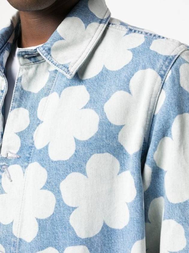 Floral Print Denim Jacket Blue - KENZO - BALAAN 7