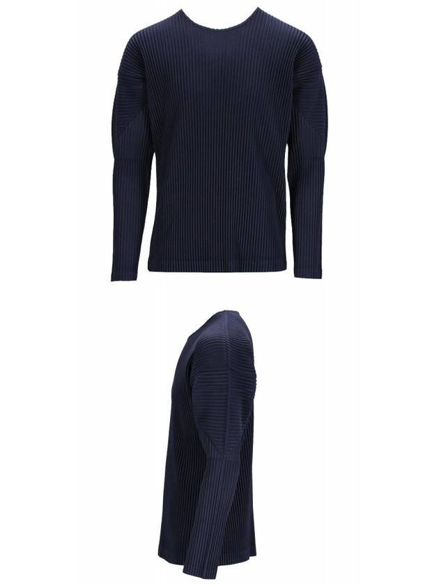 Pleated Long Sleeve T-Shirt Navy - ISSEY MIYAKE - BALAAN 5