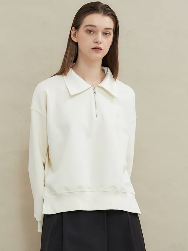 Soft Collar Sweatshirt Ivory - MANAVIS7 - BALAAN 3