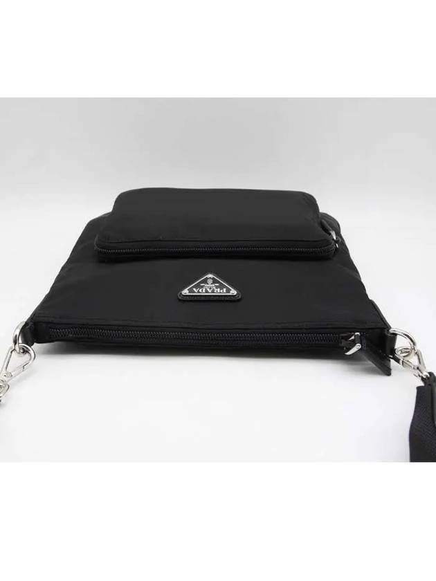 Triangle Logo Nylon Cross Bag Black - PRADA - BALAAN 6