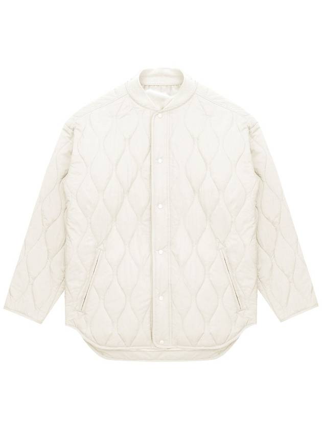 Varsity Neck Quilting Jumper Jacket White - SOLEW - BALAAN 1