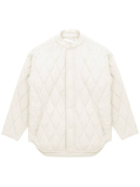 Men's Varsity Neck Quilted Jumper White - SOLEW - BALAAN 2