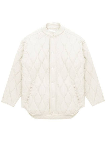 Varsity Neck Quilting Jumper Jacket White - SOLEW - BALAAN 2