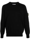 Crewneck Soft Cotton Knit Top Black - STONE ISLAND - BALAAN 3