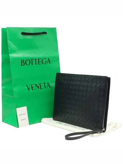 Shadow Intrecciato Half Zipper Document Case Hand Strap Clutch - BOTTEGA VENETA - BALAAN 2